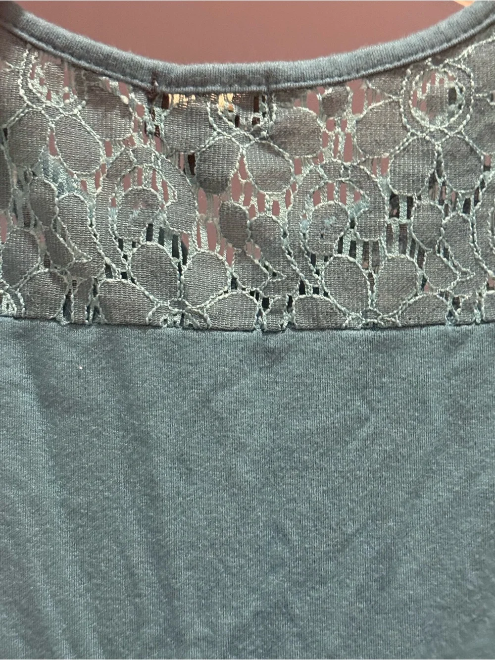 Daytrip Teal Lace Yoke Sleeveless Tank with Front Tie Youth Size L